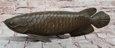 Estátua escultura bronze peixe Feng Shui Arowana boa sorte presente escritório exibição comprar usado  Enviando para Brazil