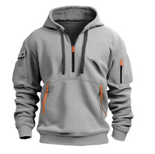 Sudadera con capucha y cremallera para hombre Chaqueta pulóver de varios bolsillos Sudadera deportiva informal segunda mano  Embacar hacia Argentina