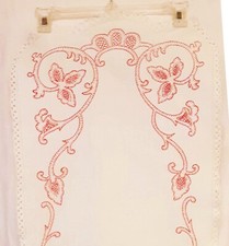 Cachecol/corredor TBL vintage rosa cravo, bordado à mão; década de 1970, Estate comprar usado  Enviando para Brazil
