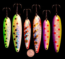 Usado, Iscas de pesca downrigger colheres de pesca truta salmão brilho ultra AQUA comprar usado  Enviando para Brazil