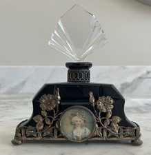 Frasco de perfume vintage Apollo preto tcheco vidro filigrana dourada comprar usado  Enviando para Brazil