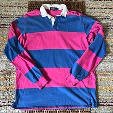Camisa polo masculina de rugby listra rosa azul vintage Ralph Lauren tamanho GG, usado comprar usado  Enviando para Brazil