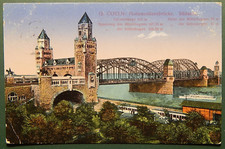 Kolorowana AK/PK "KÖLN - HOCHZOLLERNBRÜCKE" - jako poczta polowa ok. 1917 n. DRESDEN na sprzedaż  Wysyłka do Poland
