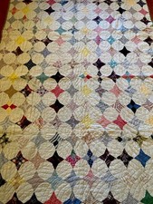 LINDA Colcha Antiga Costurada à Mão 4~PONTA ESTRELA-Todo Algodão 82 X 62“ Lindo Trabalho comprar usado  Enviando para Brazil