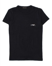 Camiseta masculina EMPORIO ARMANI pequena azul marinho algodão CM10 comprar usado  Enviando para Brazil