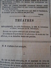 Article 1873 Chronique Théatre La La Jolie Parfumeuse Musique Offenbach comprar usado  Enviando para Brazil