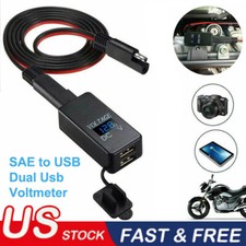 Usado, Adaptador de cabo SAE para motocicleta QC3.0 carregador de telefone GPS duplo USB e voltímetro comprar usado  Enviando para Brazil