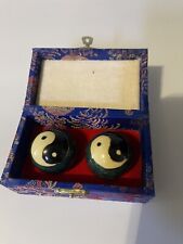 Bolas antiestrés chinas Yin-Yang Boading con campanas y caja azul segunda mano  Embacar hacia Mexico