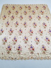 Linda toalha de mesa vintage bordada à mão floral tulipa 192x173cm, usado comprar usado  Enviando para Brazil
