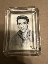 CENICERO DE MESA de vidrio rectangular vintage Adkins ELVIS Presley segunda mano  Embacar hacia Argentina