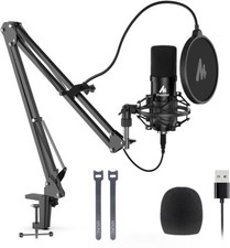 Microfone USB MAONO 192KHZ/24Bit plug & play PC computador podcast condensador comprar usado  Enviando para Brazil