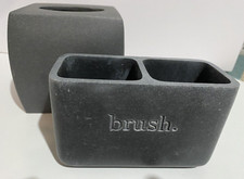 Conjunto de acessórios de banheiro de pedra cinza preta caixa de tecido suporte para pasta de dentes comprar usado  Enviando para Brazil