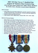 Ww1 medal trio for sale  UK