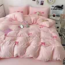 Conjunto de capa de edredom bordado 3D fofo arco rosa cama confortável queen comprar usado  Enviando para Brazil