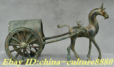 Estátua de carruagem puxada por cavalo palácio da dinastia de bronze chinesa antiga 12,9 pol. comprar usado  Enviando para Brazil