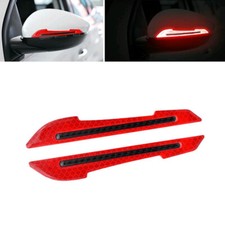 2x Acessório adesivo de acabamento de aviso de espelho lateral de carro reflexivo vermelho de fibra de carbono, comprar usado  Enviando para Brazil