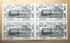 1935 Thule 25 øre Preto à prova, muito fino Bloco de Quatro, dobra vertical comprar usado  Enviando para Brazil
