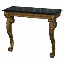 MESA CONSOLE FRANCESA ANTIGA RARA ESCULPIDA À MÃO EM MADEIRA DOURADA E MÁRMORE POR VOLTA DE 1860 PARIS comprar usado  Enviando para Brazil