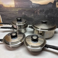 Conjunto de panelas Vollrath vácuo aço inoxidável tampas de diâmetro sem água caldeira dupla comprar usado  Enviando para Brazil