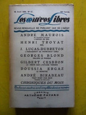 Revue oeuvres libres d'occasion Revue oeuvres libres d'occasion  Jegun