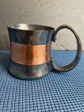 Caneca de cerveja Georg Jensen HK cabo grande banhado a prata banda de cobre RARAColecionável comprar usado  Enviando para Brazil