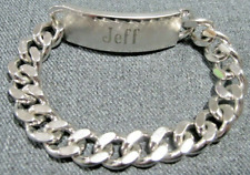 Pulseira de corrente de metal vintage gravada Jeff silvertone Marked Champion   comprar usado  Enviando para Brazil