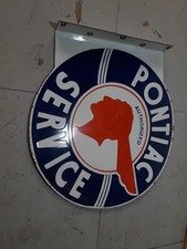 Usado, Placa de esmalte de porcelana Pontiac 24x24 polegadas dupla face com flange comprar usado  Enviando para Brazil