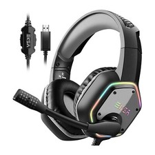 Fone de Ouvido USB Plug In para Jogos EKSA RGB para PC, PS4 e PS5 com Microfone, Cinza (Usado) comprar usado  Enviando para Brazil