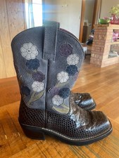 Botas de vaqueira Ariat feminina preta boneca bebê camurça floral biqueira quadrada tamanho 7.5 comprar usado  Enviando para Brazil