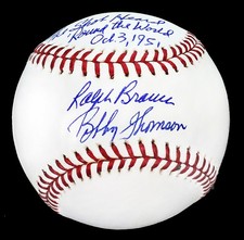 Bola JSA Ralph Branca Bobby Thomson autografada tiro ouvido ao redor do mundo 3 de outubro de 1951 comprar usado  Enviando para Brazil