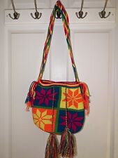 Bolsa Wayuu autêntica mochila colombiana feita à mão artesanato crochê colorido  comprar usado  Enviando para Brazil