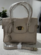 Beige croc embossed for sale  LONDON