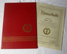 Ddr ehrenurkunde jahre gebraucht kaufen  Borna
