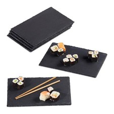 Talerze do serwowania Sushi wykonane z łupka antracytowego, 6 sztuk, żaroodporne na sprzedaż  PL