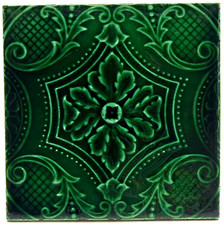 Majólica antiga moldada em azulejo para lareira por The Decorative Art Tile Co C1900 AE9, usado comprar usado  Enviando para Brazil