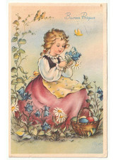 1957 bambina fiori usato  Italia