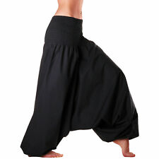 Calça Cigana Preta Alibaba Yoga Harém Calça Baggy Indiana Liso Algodão Maciço comprar usado  Enviando para Brazil