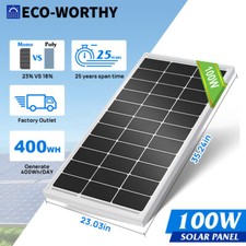 Painel solar monocristalino ECO-WORTHY 100W Watt 12V célula 12BB para casa trailer comprar usado  Enviando para Brazil