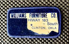 WILLIAMS FURNITURE CO. HIWAY 183 SOUTH CLINTON FELTRO COSTURAR EM PATCH 4 1/2" x 2 1/2", usado comprar usado  Enviando para Brazil