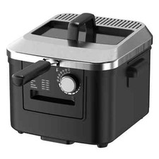 Fritadeira elétrica Mainstays 4L, preto fosco, tampa de aço inoxidável, 1800W comprar usado  Enviando para Brazil