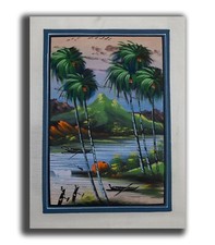 Apaisado Pintura Hecho a Mano Lavar Estilo Contemporáneo Arte 26x20.3cm Pn2395 comprar usado  Enviando para Brazil
