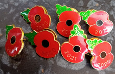 Poppies enamel lapel for sale  BEXLEYHEATH