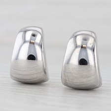 Pendientes De Media Aro Gruesos De Oro Blanco De 18k Con Respaldo Omega comprar usado  Enviando para Brazil