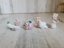 Usado, Conjunto de coelhinhos da Páscoa gato miniatura Eddie Walker figura de caça aos ovos primavera comprar usado  Enviando para Brazil