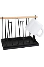 Usado, Suporte para rack de secagem de copo de mesa JUXYES com bandeja destacável, escorredor de garrafa, preto comprar usado  Enviando para Brazil
