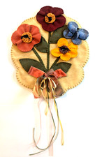 Decoração de parede vintage de lã feltro buquê de flores apliques feitos à mão 18x15" comprar usado  Enviando para Brazil
