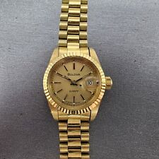 Relógio Bulova Feminino 26mm Mostrador Dourado Tom Dourado Data Redonda BANDA QUEBRADA Nova Bateria comprar usado  Enviando para Brazil