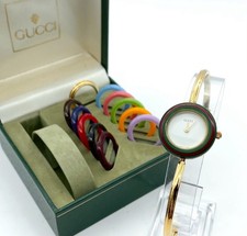 Relógio feminino Gucci com moldura de mudança 12 cores mostrador dourado na caixa operando em estoque comprar usado  Enviando para Brazil