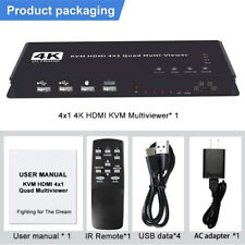 4x1 HDMI Quad Multi-Viewer/KVM Switch| 4K @ 30Hz | IR Remote | 5 Viewing Modes comprar usado  Enviando para Brazil