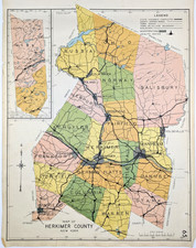 1941 HERKIMER County NEW YORK Mapa ORIGINAL (20x16) Mohawk Little Falls Newport comprar usado  Enviando para Brazil